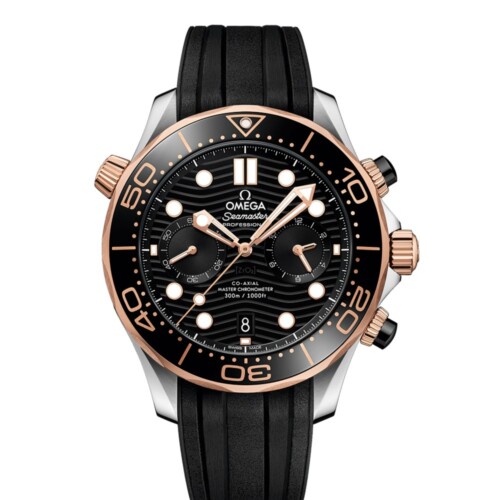 シーマスター ダイバー300M クロノグラフ 44mm ブラック文字盤 ステンレススティール＆セドナゴールド ラバーストラップ