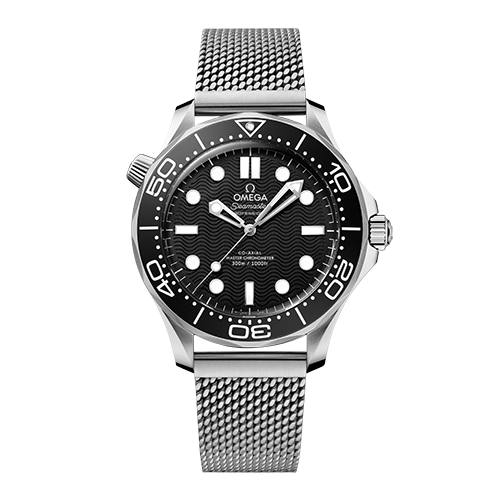 OMEGA シーマスター ダイバー300M 42mm ブラック文字盤 ステンレススティール メッシュブレスレット 210.30.42.20.01.010
