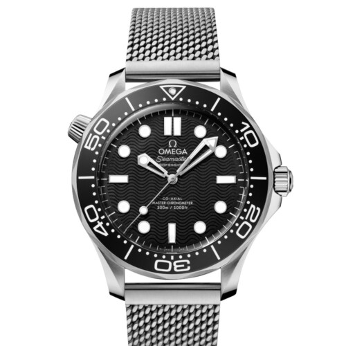 シーマスター ダイバー300M 42mm ブラック文字盤 ステンレススティール メッシュブレスレット