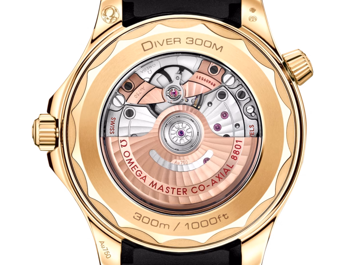 OMEGA シーマスター ダイバー300M 42mm ブラック文字盤 ムーンシャインゴールド 210.62.42.20.01.003