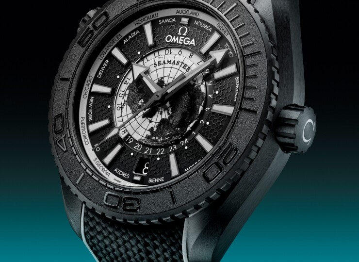 OMEGA シーマスター プラネットオーシャン 600M GMT ワールドタイマー 45.5mm ブラック文字盤 ブラックセラミック ブラック・ラバーストラップ グレー・アクセント 215.92.46.22.01.007
