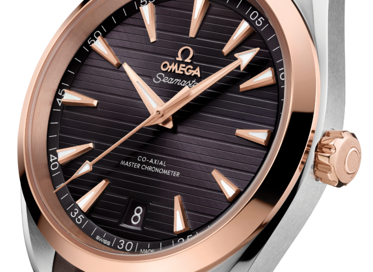 OMEGA シーマスター アクアテラ 150M 41mm グレー文字盤 ステンレススティール/セドナゴールド ラバーストラップ 220.22.41.21.06.001