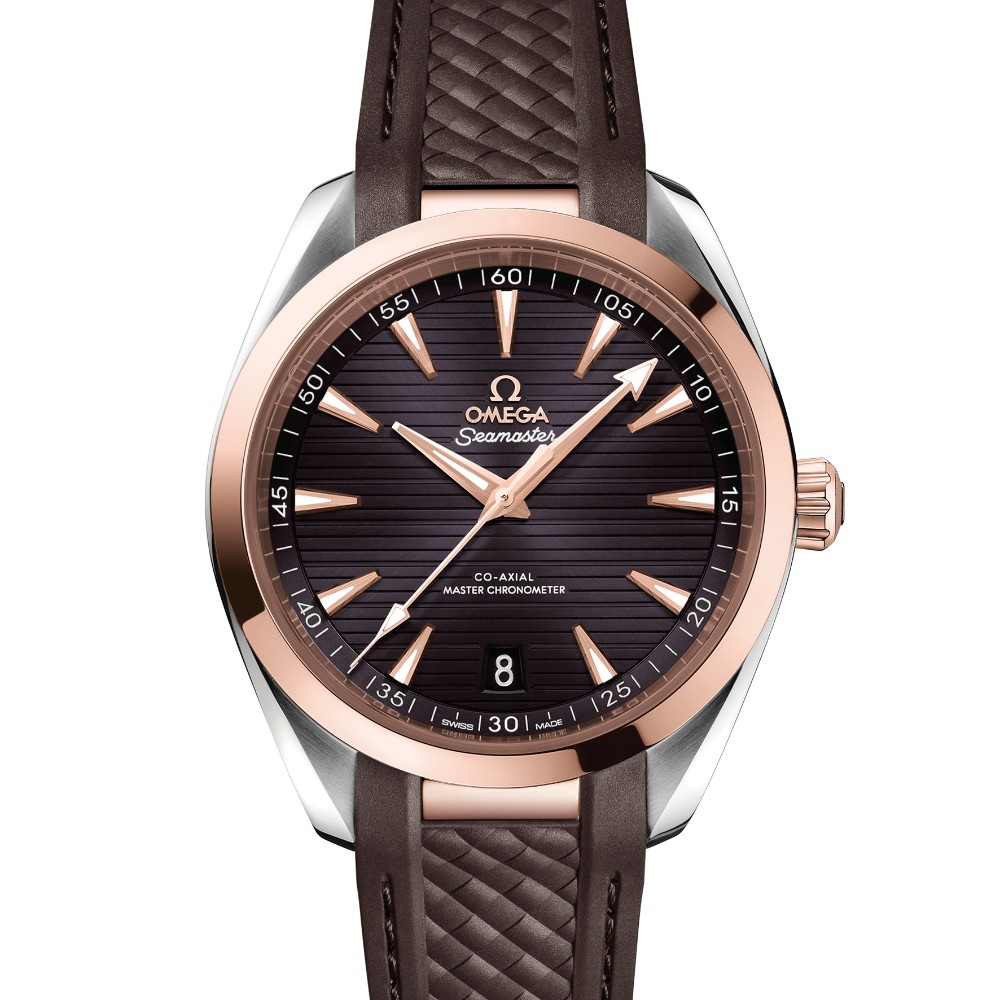 OMEGA シーマスター アクアテラ 150M 41mm グレー文字盤 ステンレススティール／セドナゴールド ラバーストラップ 220.22.41.21.06.001