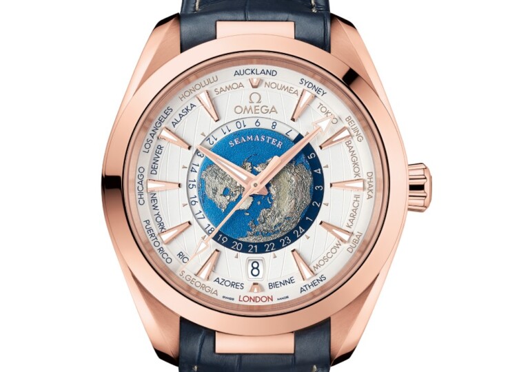 OMEGA シーマスター アクアテラ 150M GMT ワールドタイマー 43mm シルバー文字盤 220.53.43.22.02.001