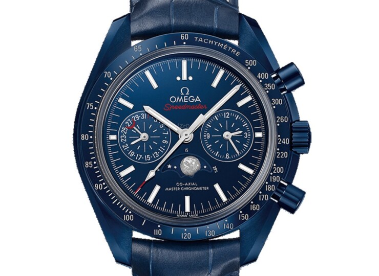 OMEGA スピードマスター ムーンフェイズ 44.25mm ブルー サイド オブ ザ ムーン ブルー文字盤 304.93.44.52.03.001
