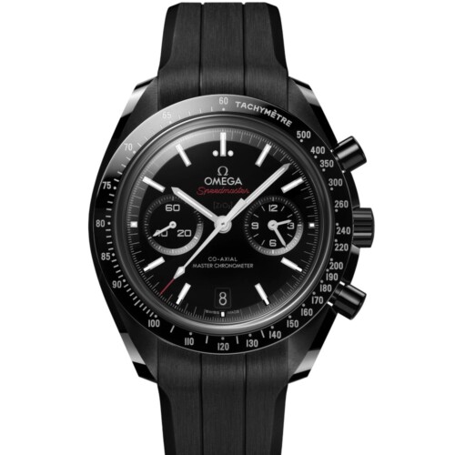 スピードマスター ダークサイドオブザムーン 44.25mm ブラック文字盤 ブラックセラミック ラバーストラップ