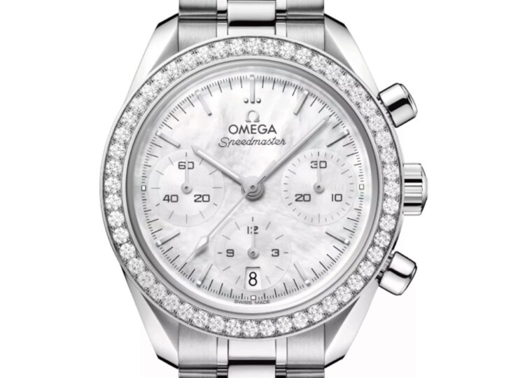 OMEGA スピードマスター 38mm ホワイト文字盤 ステンレススティール ブレスレット ダイヤモンド・ベゼル 324.15.38.50.05.001