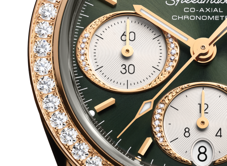 OMEGA スピードマスター 38mm グリーン文字盤 ムーンシャインゴールド ブレスレット 324.55.38.50.60.001