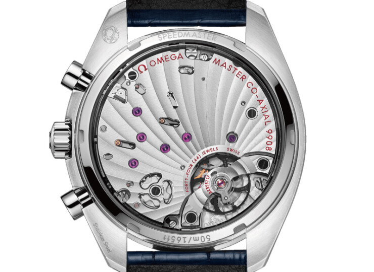 OMEGA スピードマスター クロノスコープ 43mm シルバー文字盤 ステンレススティール ブルー・レザーストラップ 329.33.43.51.02.001