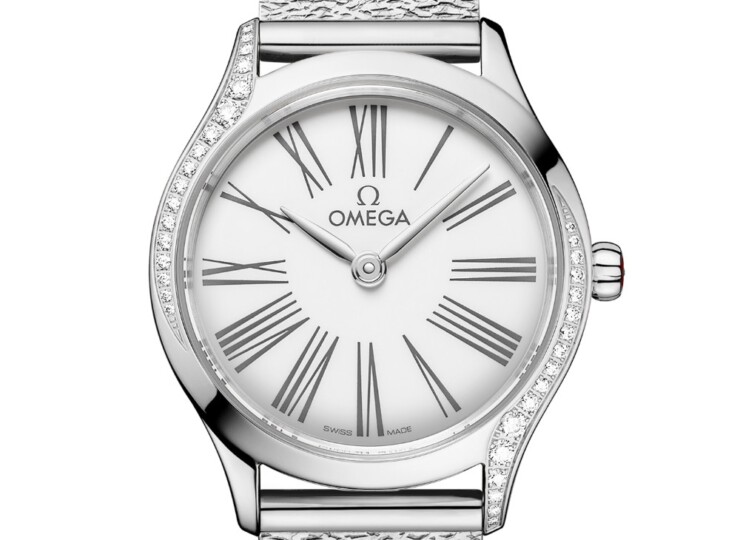 OMEGA デ・ヴィル ミニ トレゾア 26mm ホワイト文字盤 ステンレススティール ダイヤモンド メッシュブレスレット 428.15.26.60.04.001