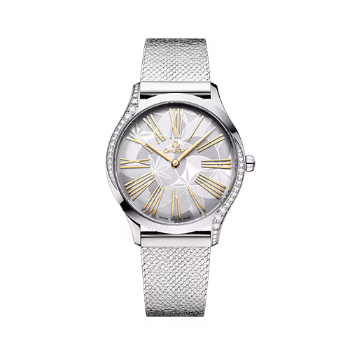 OMEGA デ・ヴィル トレゾア 36mm シルバー文字盤 ステンレススティール ダイヤモンド メッシュブレスレット 428.15.36.60.02.001