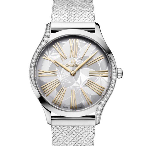 デ・ヴィル トレゾア 36mm シルバー文字盤 ステンレススティール ダイヤモンド メッシュブレスレット