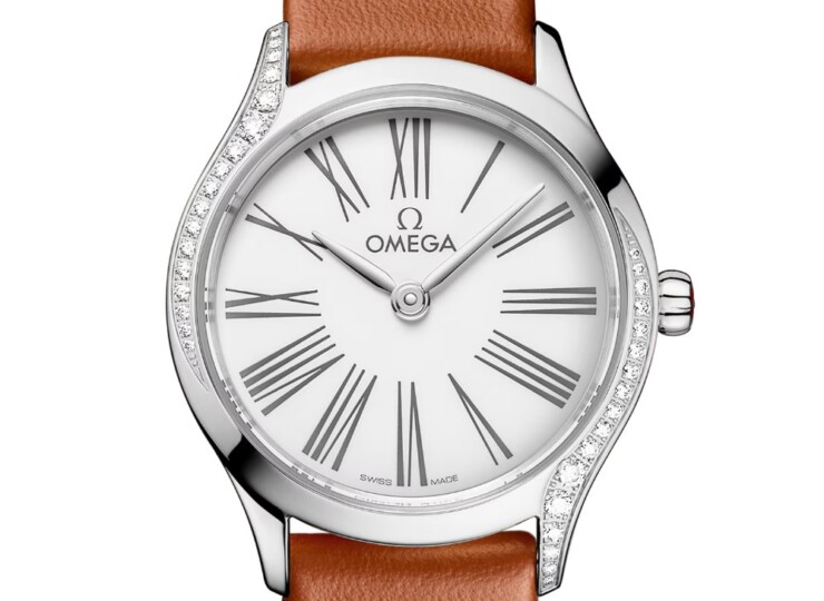 OMEGA デ・ヴィル ミニ トレゾア 26mm ホワイト文字盤 ステンレススティール ブラウン・レザーストラップ 428.17.26.60.04.004