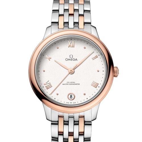 デ・ヴィル プレステージ 34mm シルバー文字盤 ステンレススティール＆セドナゴールド ブレスレット
