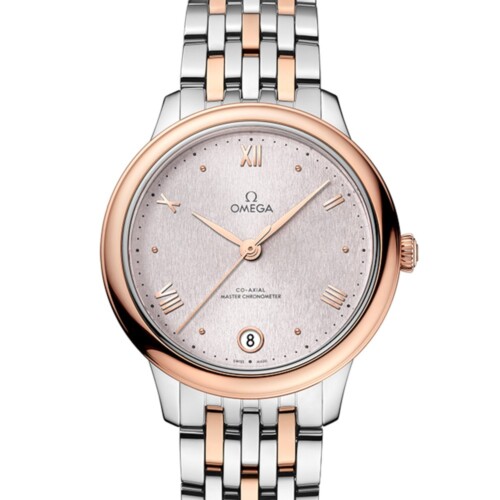 デ・ヴィル プレステージ 34mm シルバー文字盤 ステンレススティール＆セドナゴールド ブレスレット バーティカルパターン