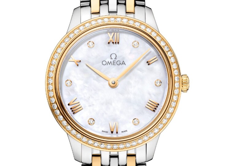 OMEGA デ・ヴィル プレステージ 27.5mm ホワイト文字盤 ステンレススティール＆イエローゴールド 434.25.28.60.55.001