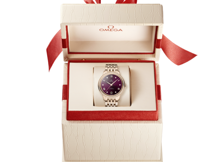 OMEGA デ・ヴィル プレステージ 34mm レッド文字盤 434.55.34.20.61.001