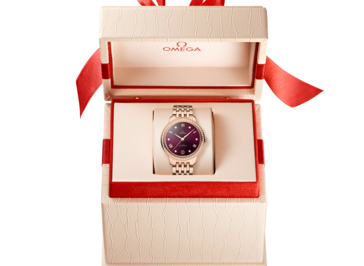 OMEGA デ・ヴィル プレステージ 34mm レッド文字盤 434.55.34.20.61.001 外箱