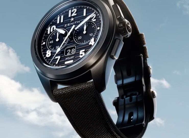 ZENITH パイロット ビッグデイト フライバック 42.5mm ブラック文字盤 マイクロブラスト仕上げブラックセラミック 49.4000.3652/21.I001