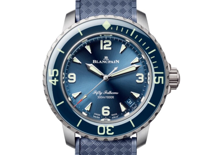 BLANCPAIN フィフティファゾムス オートマティック 38.2mm ブルー文字盤 チタン ラバー 5007-12B40-O64B