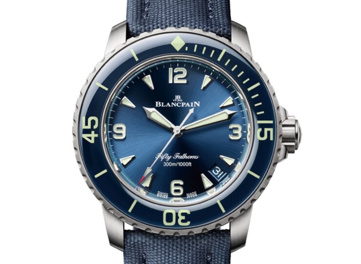 BLANCPAIN フィフティファゾムス オートマティック 42.3mm ブルー文字盤 チタン セイルキャンバス 5010-12B40-O52B