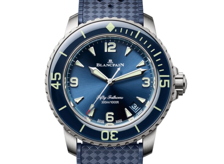 BLANCPAIN フィフティファゾムス オートマティック 42.3mm ブルー文字盤 チタン ラバー 5010-12B40-O64B