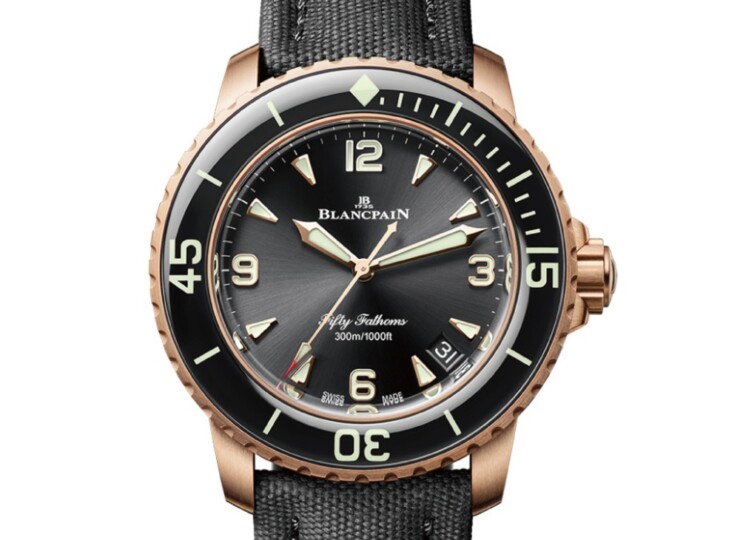 BLANCPAIN フィフティファゾムス オートマティック 42.3mm ブラック文字盤 レッドゴールド セイルキャンバス 5010-36B30-B52B
