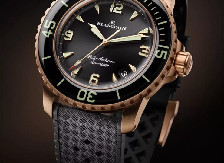 BLANCPAIN フィフティファゾムス オートマティック 42.3mm ブラック文字盤 レッドゴールド ラバー 5010-36B30-B64B