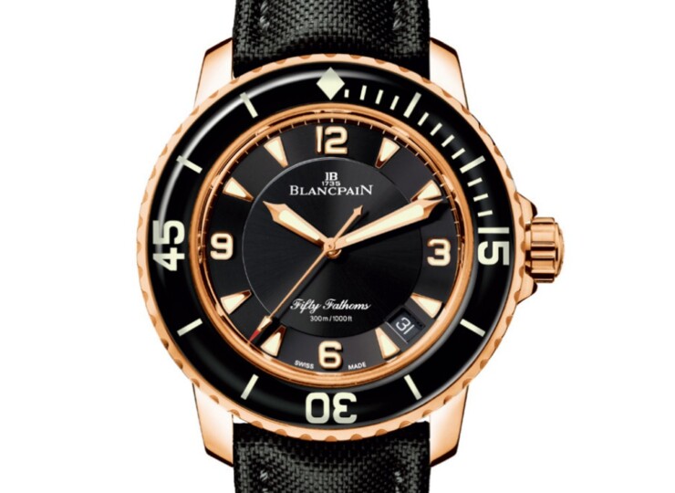 BLANCPAIN フィフティ ファゾムス オートマティック 45mm ブラック文字盤 レッドゴールド 5015-3630-52A