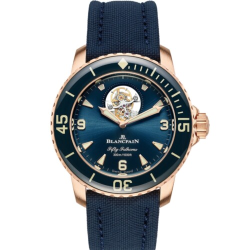 BLANCPAIN フィフティ ファゾムス トゥールビヨン 8デイズ 45mm ブルー文字盤 レッドゴールド 5025-36B40-O52A
