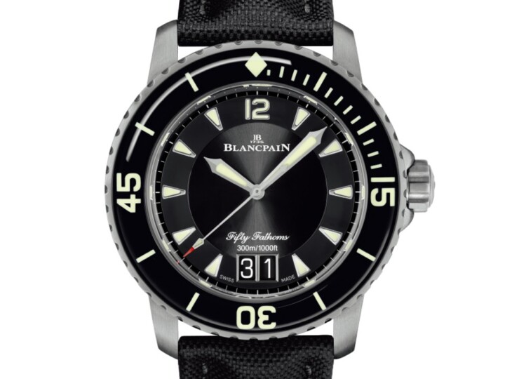 BLANCPAIN フィフティ ファゾムス ラージデイト 45mm ブラック文字盤 5050-12B30-B52A