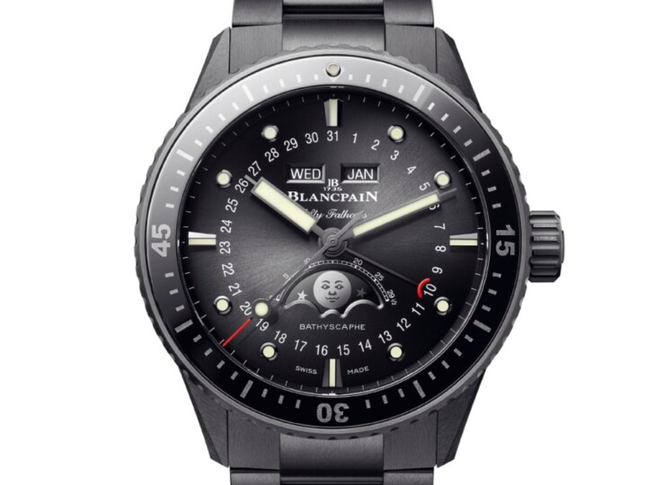 BLANCPAIN フィフティ ファゾムス バチスカーフ コンプリートカレンダー 43.6mm ブラック文字盤 セラミック ブレスレット 5054-0130-01S