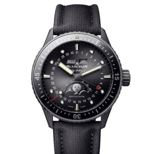 フィフティ ファゾムス バチスカーフ コンプリートカレンダー 43.6mm ブラック文字盤 セラミック セイルキャンバス
