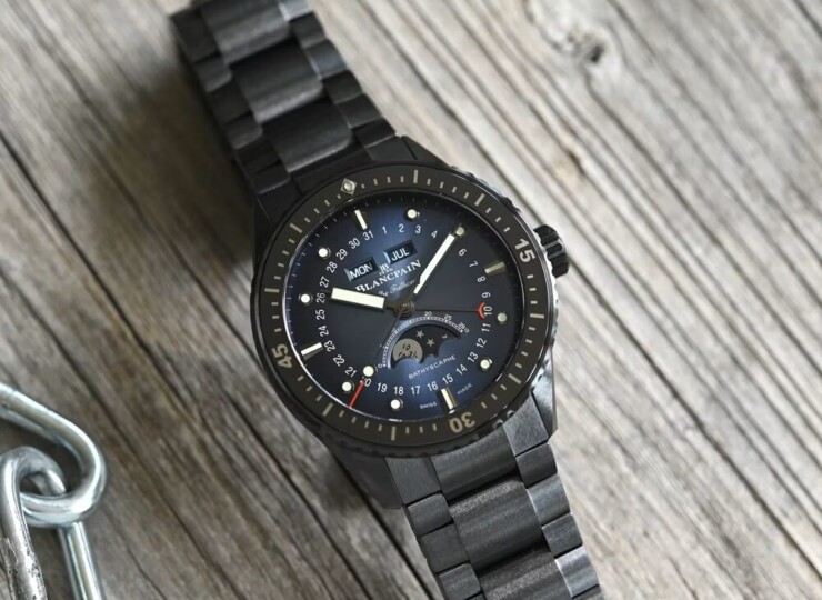 BLANCPAIN フィフティ ファゾムス バチスカーフ コンプリートカレンダー 43.6mm サンバーストブルー文字盤 セラミック ブレスレット 5054-0140-01S