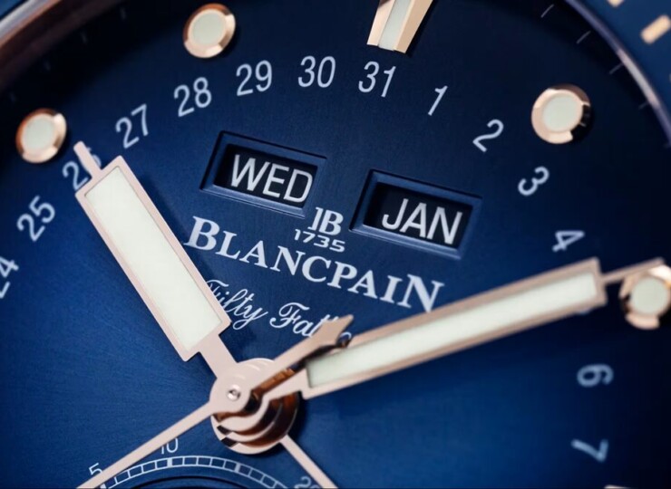 BLANCPAIN フィフティ ファゾムス バチスカーフ コンプリートカレンダー フルゴールド 43mm サンバーストブルー文字盤 5054-3640-76S