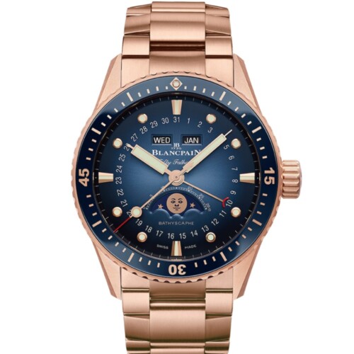 BLANCPAIN フィフティ ファゾムス バチスカーフ コンプリートカレンダー フルゴールド 43mm サンバーストブルー文字盤 5054-3640-76S