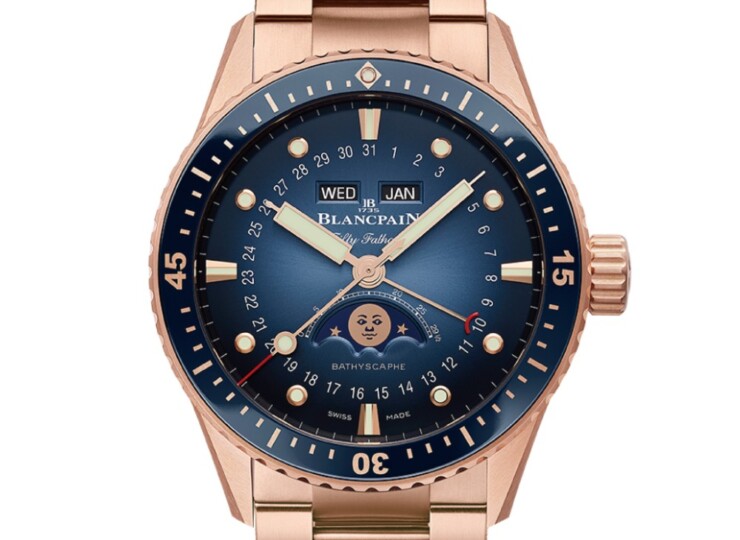 BLANCPAIN フィフティ ファゾムス バチスカーフ コンプリートカレンダー フルゴールド 43mm サンバーストブルー文字盤 5054-3640-76S