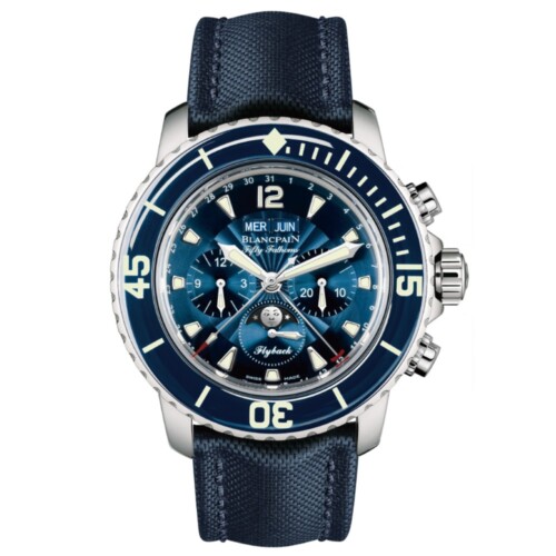 BLANCPAIN フィフティ ファゾムス フライバック クロノグラフ コンプリートカレンダー 45mm ブルー文字盤 5066F-1140-52B