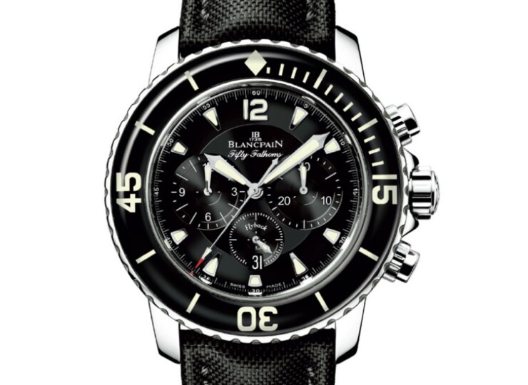 BLANCPAIN フィフティ ファゾムス フライバック クロノグラフ 45mm ブラック文字盤 スティール 5085F-1130-52A