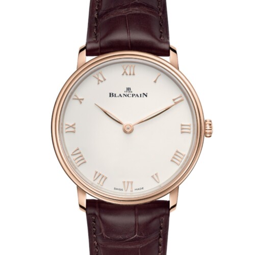 BLANCPAIN ヴィルレ ウルトラスリム 40mm ホワイト文字盤 レッドゴールド アリゲーターレザーストラップ(Ref.6605-3642-55B) 6605-3642-55B