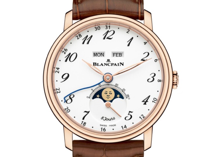 BLANCPAIN ヴィルレ コンプリートカレンダー 8デイズ 42mm ホワイト文字盤 6639A-3631-55B