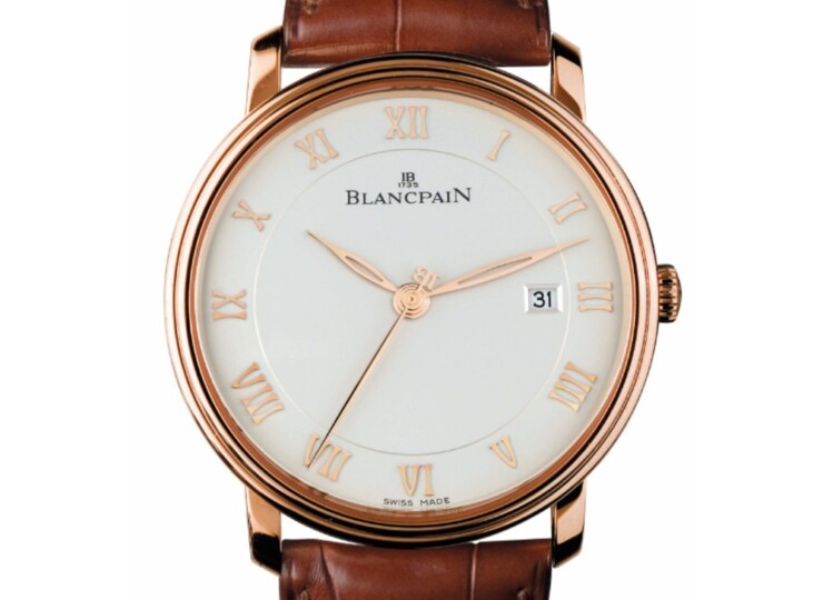BLANCPAIN ヴィルレ ウルトラスリム 40mm ホワイト文字盤 レッドゴールド アリゲーターレザーストラップ（Ref.6651-3642-55B） 6651-3642-55B
