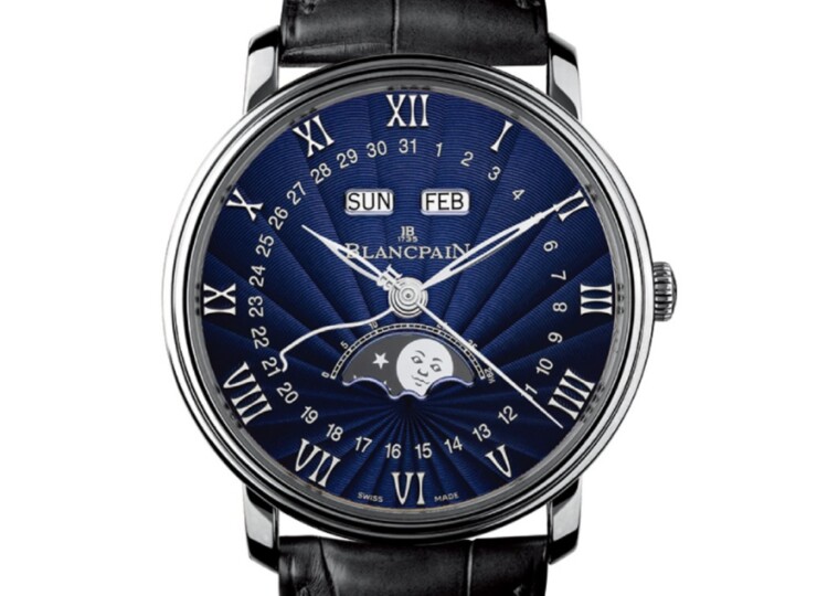 BLANCPAIN ヴィルレ コンプリートカレンダー 40mm ブルー文字盤 ホワイトゴールド 6654-1529-55B