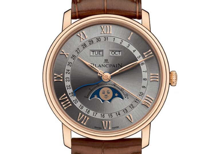 BLANCPAIN ヴィルレ コンプリートカレンダー 40mm グレー文字盤 レッドゴールド 6654-3613-55B