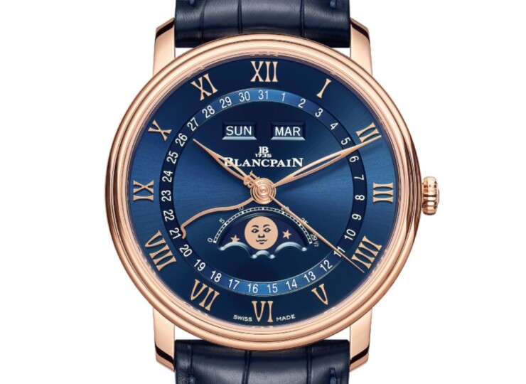 BLANCPAIN ヴィルレ コンプリートカレンダー 40mm ブルー文字盤 レッドゴールド 6654-3640-55B