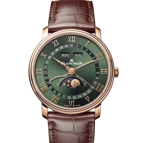 ヴィルレ コンプリートカレンダー 40mm サンバースト・グリーン文字盤