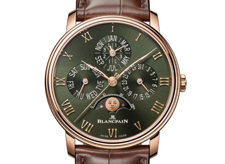 BLANCPAIN ヴィルレ パーペチュアルカレンダー 40.3mm グリーン文字盤 6656-3653-55B