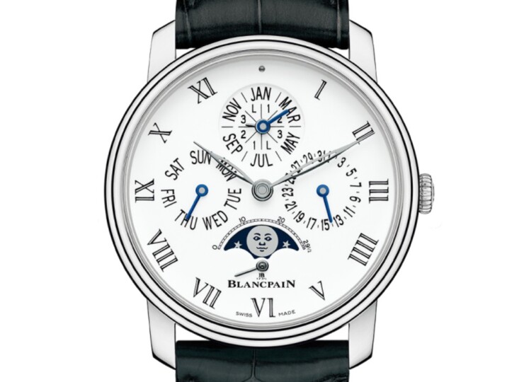 BLANCPAIN ヴィルレ パーペチュアルカレンダー 8デイズ 42mm ホワイト文字盤 プラチナ 6659-3431-55B