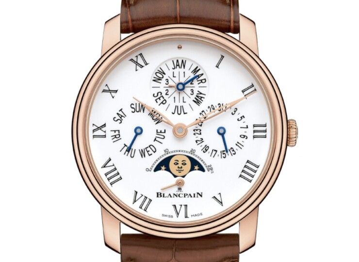 BLANCPAIN ヴィルレ パーペチュアルカレンダー 8デイズ 42mm ホワイト文字盤 レッドゴールド 6659-3631-55B