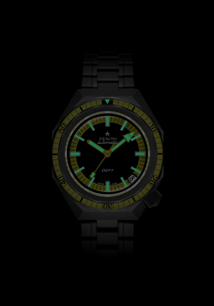 ZENITH デファイ リバイバル ダイバー シャドウ 37mm ブラック＆イエロー文字盤 97.A3648.670/21.M3648
